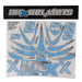 100X Helmets 100 X Blue and Silver Sticker Set