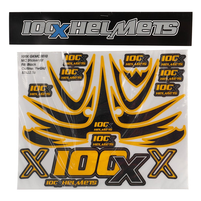 100 X Black and Yellow Sticker Set