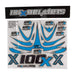 100X Helmets 100 X Blue, Black, and Silver Sticker Set