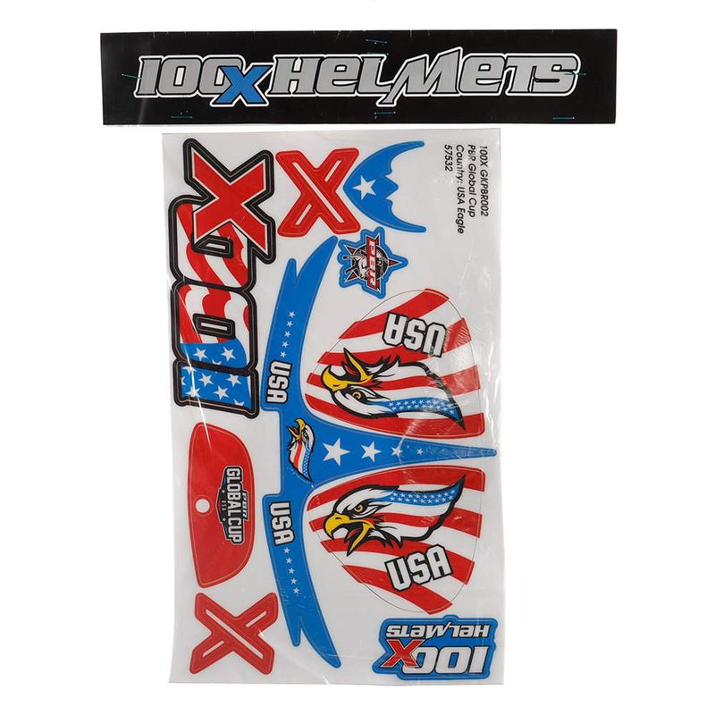 100X Helmets 100 X PBR Team USA with Eagles Sticker Set