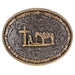 Two tone Rope & Barbed Wire Christian Cowboy Attitude Buckle