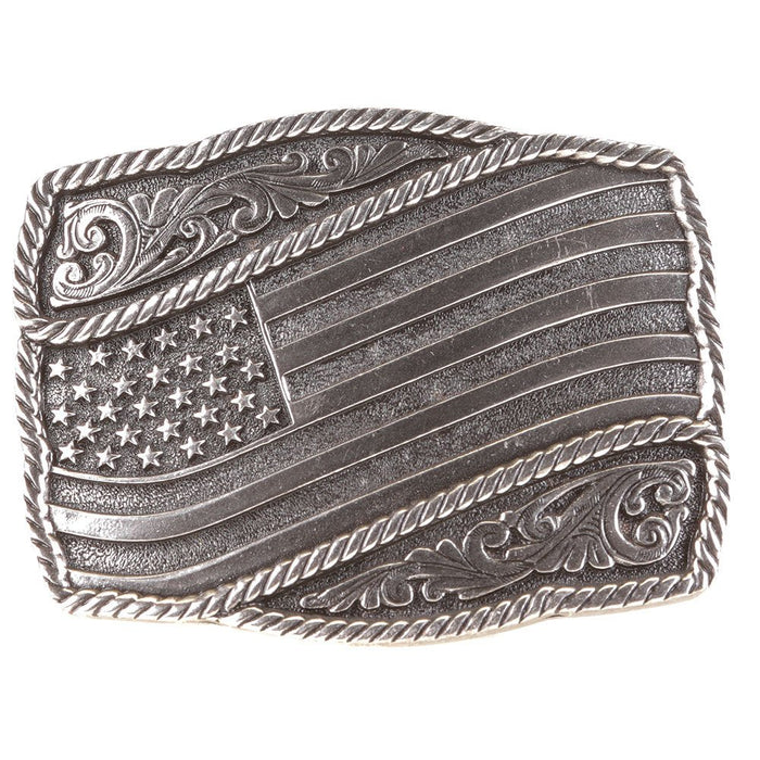 Waving American Flag Attitude Buckle