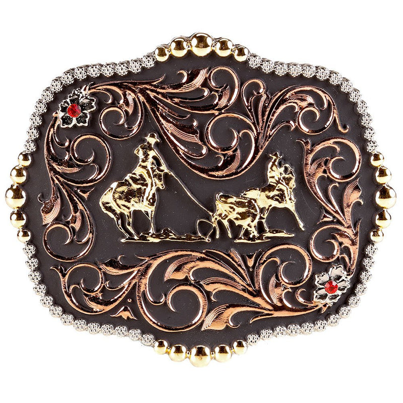 Tri-Color Team Ropers Traditional Attitude Buckle