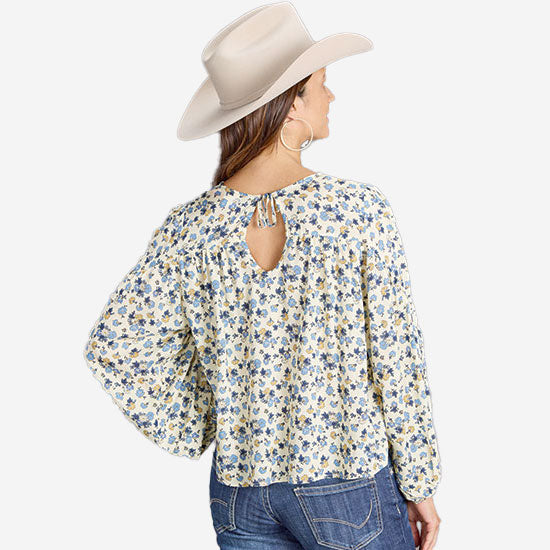 Stetson Blue Floral Top
