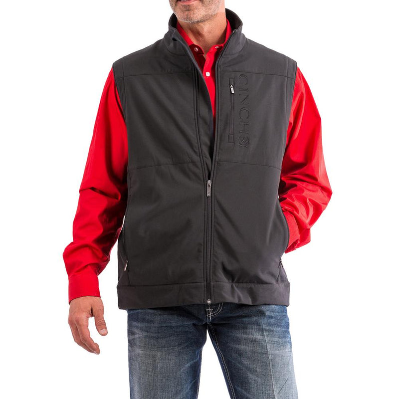 Men's Solid Black Bonded Concealed Carry Vest