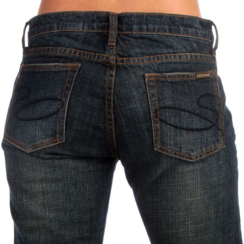 Stetson Women's Dark Blasted Low Rise 816 Classic Fit Boot Cut Jeans