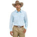Men's Blue Western Dobby Striped Shirt