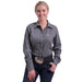 Women's Grey Solid Button-Up Shirt