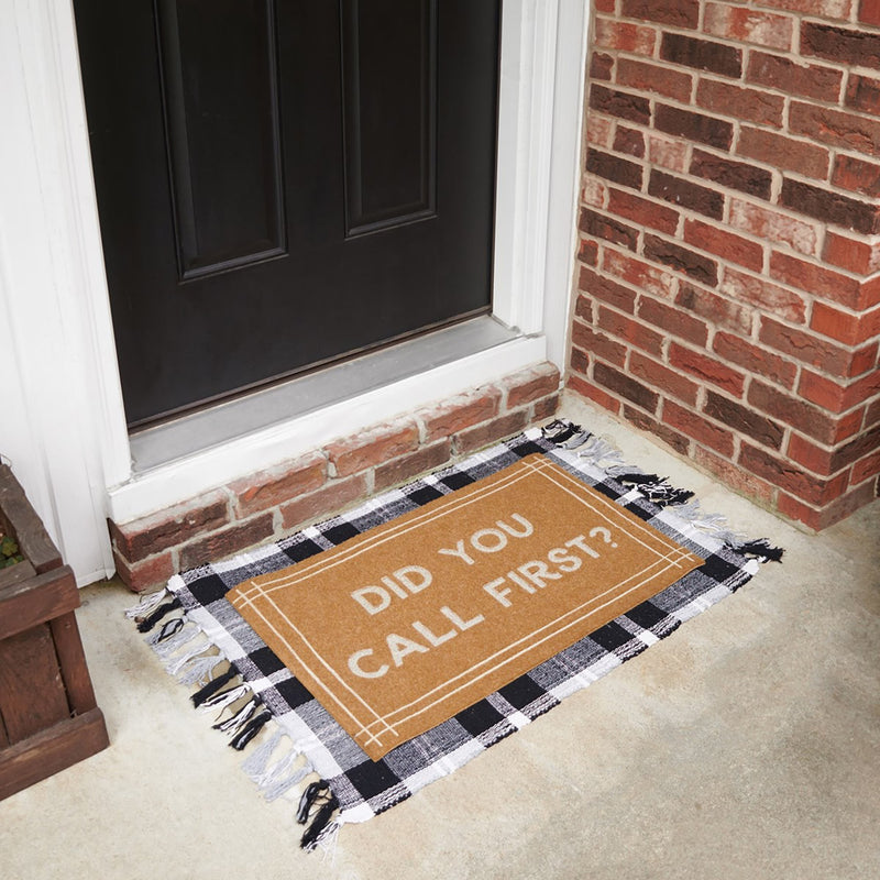 Primitives By Kathy Did You Call First Door Mat