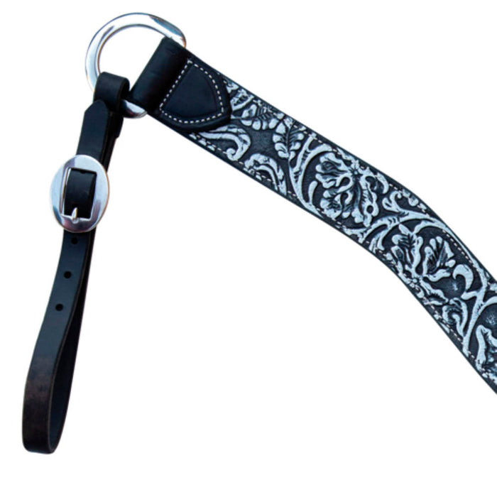 Professionals Choice Black and White Paisley Overlay 2in Contoured Breast Collar