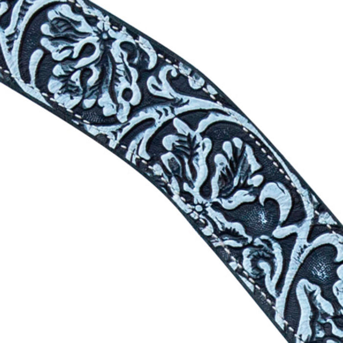 Professionals Choice Black and White Paisley Overlay 2in Contoured Breast Collar