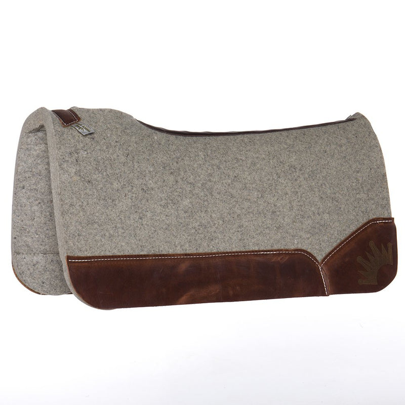 Kush 1 Inch Felt Saddle Pad with Burgundy Oiled Wear Leathers