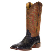 Men's Black Caiman Tail 13" Mad Dog Tan Top Boots