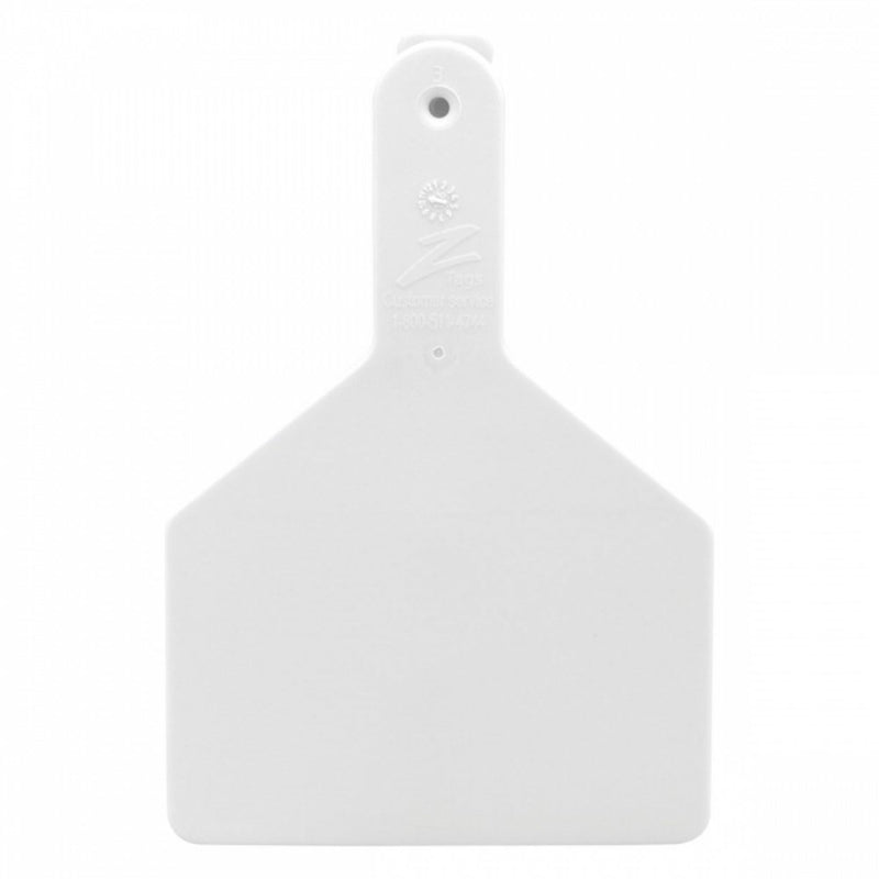 Z Tags 1-piece White Blank Cow Tag 25pk