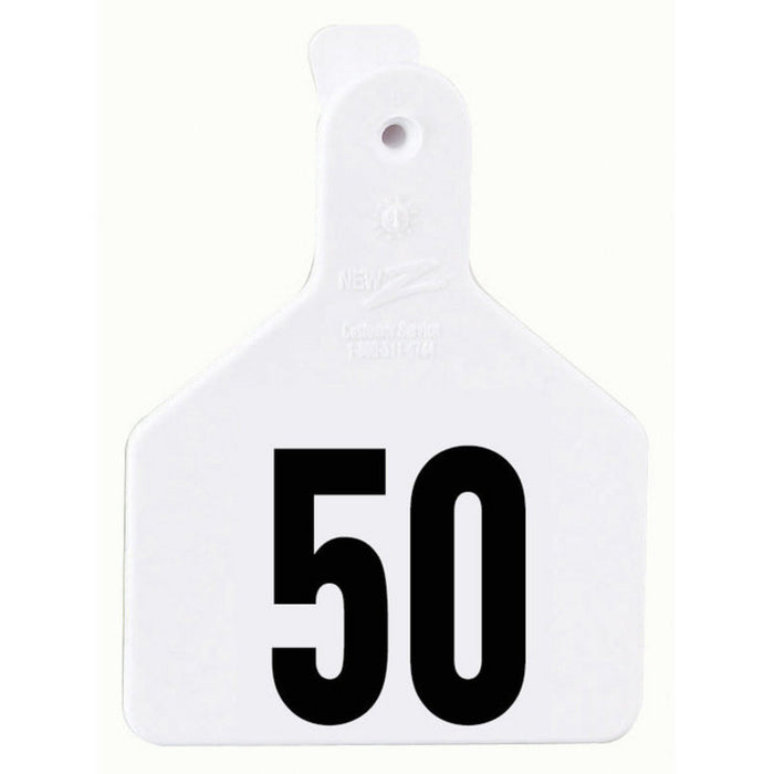 Z Tags 1-piece White Calf Tag 26-50
