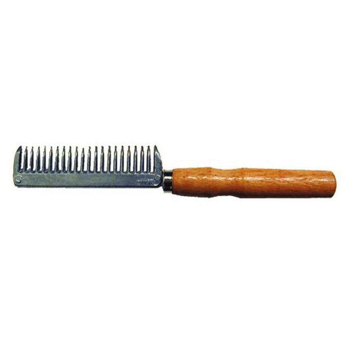 Aluminum comb with wood handle