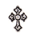 Silver and Black Cross Hat Pin