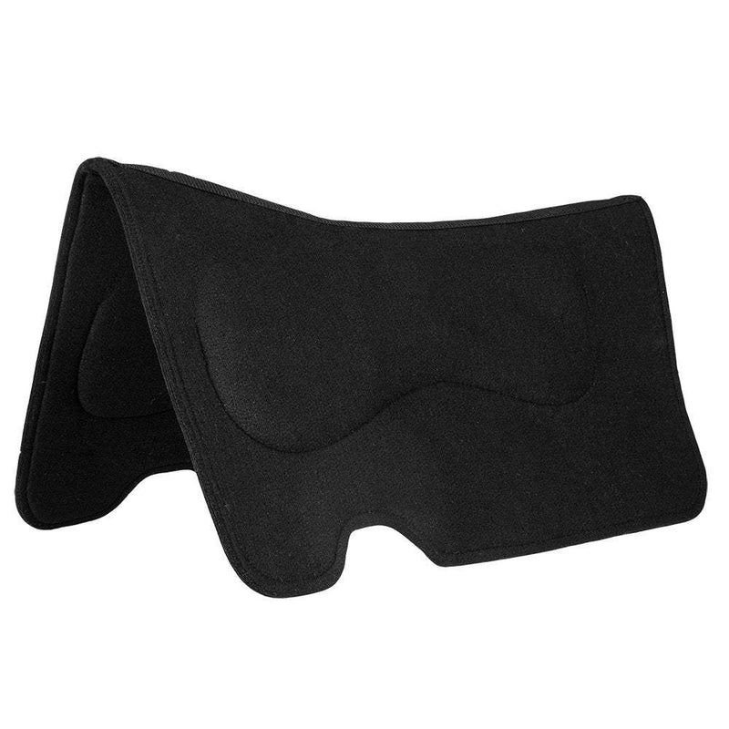 Mustang Contoured Black Wool Saddle Pad Liner with Saddle Bar Protection