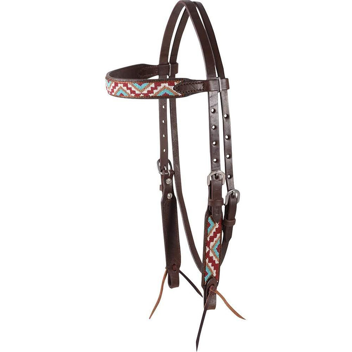 Cashel Company Chocolate and Tan Beaded Browband Headstall