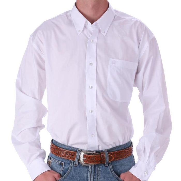 Men's White Pinpoint Oxford Long Sleeve Shirt