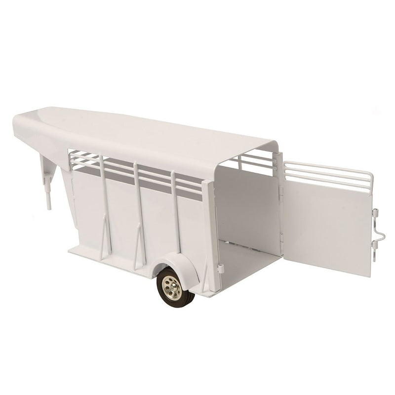 White Gooseneck Stock Trailer