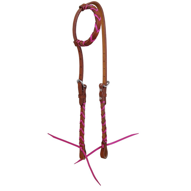 Pink Laced Single Ear Headstall