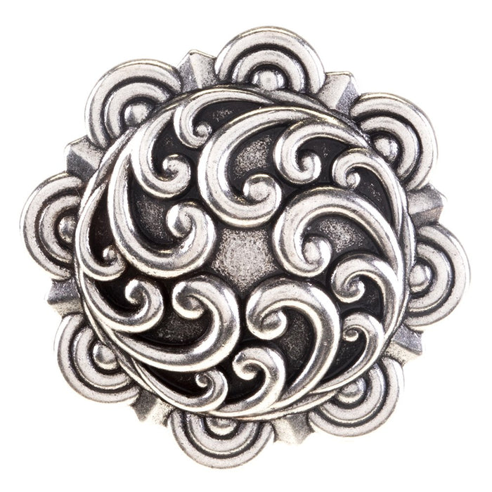 1 1/2in Scalloped Scroll Chicago Screw Concho