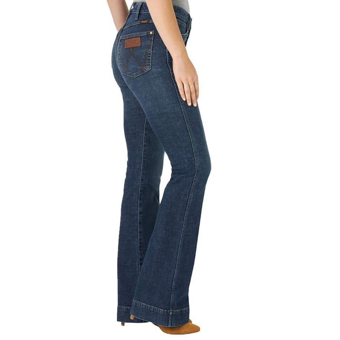 Wrangler Women's Retro High Rise Bailey Bootcut Dark Wash Trouser Jeans