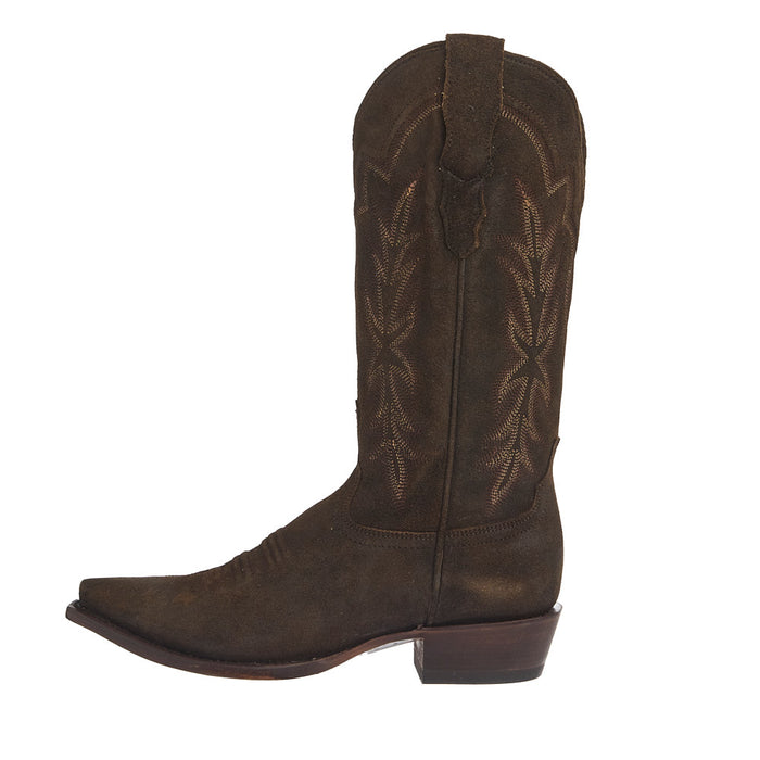 Stetson Footwear Women's Olive Suede Vamp 13In Olive Suede Embroidered Top Boot