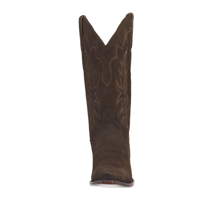 Stetson Footwear Women's Olive Suede Vamp 13In Olive Suede Embroidered Top Boot