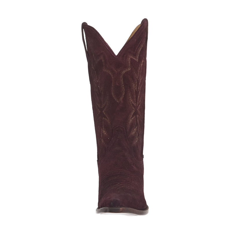 Stetson Footwear Women's Wine Vamp 13In Wine Embroidered Top Boot