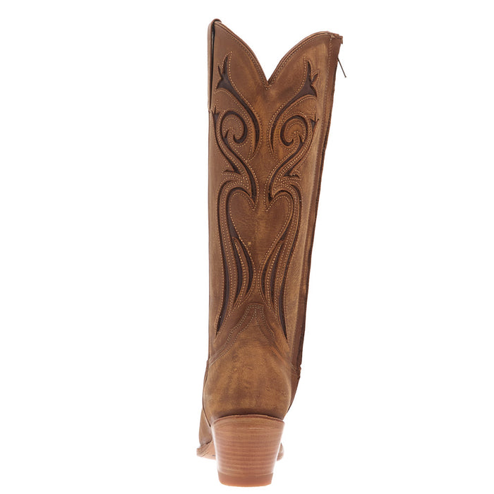 Stetson Footwear Women's Gold Calf Vamp 15In Gold Calf Embroidered Top Boot