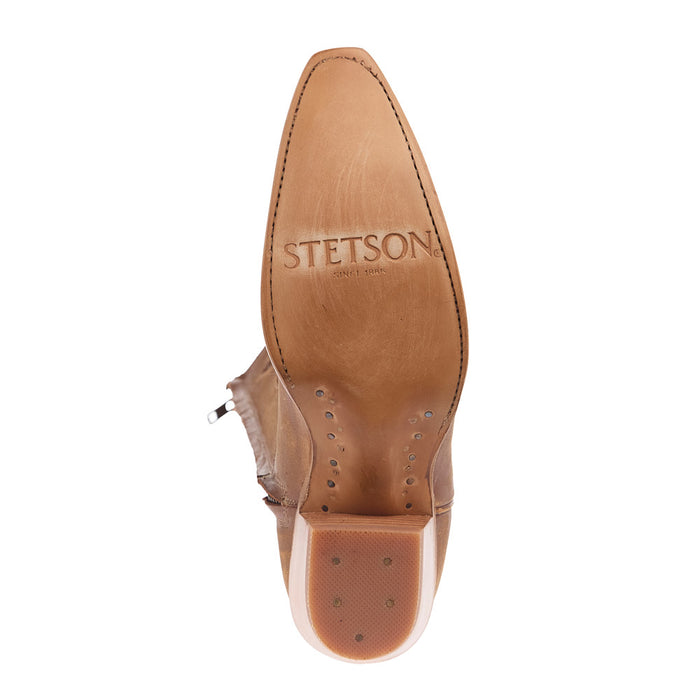 Stetson Footwear Women's Gold Calf Vamp 15In Gold Calf Embroidered Top Boot