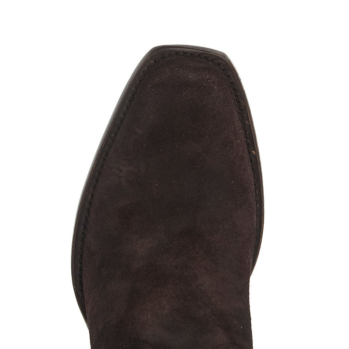Stetson Footwear Women's Brown Suede Vamp 18In Brown Suede Embroidered Top Boot