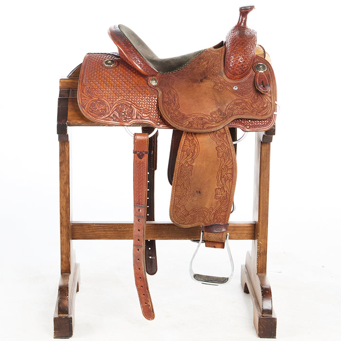NRS Used 14in Geometric and Floral Combo All Around Saddle