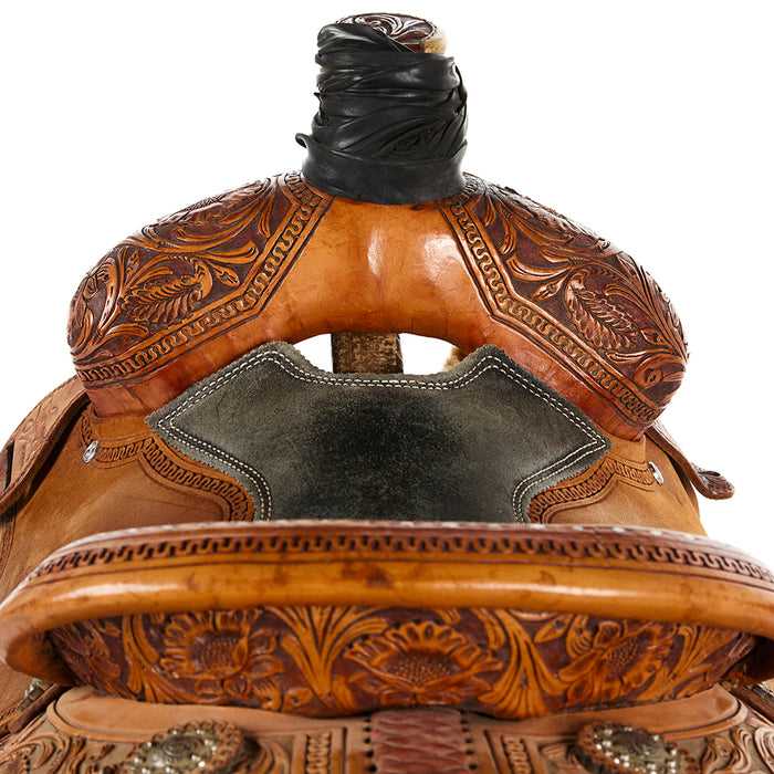 NRS Used 14in 1/2 Breed Floral Tooled All Around Saddle