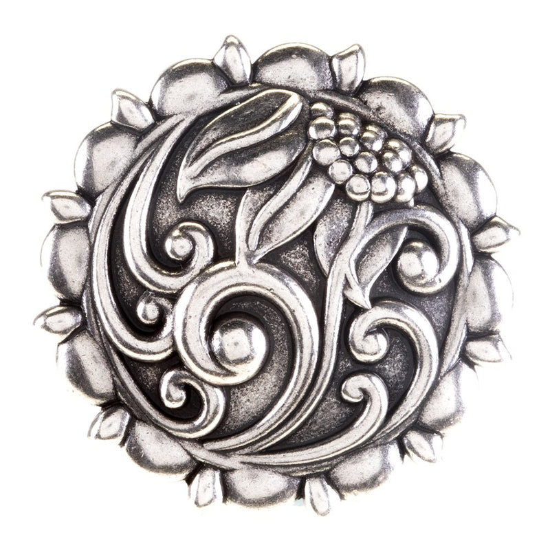 . 1 1/2in Sunflower and Scroll Chicago Screw Concho