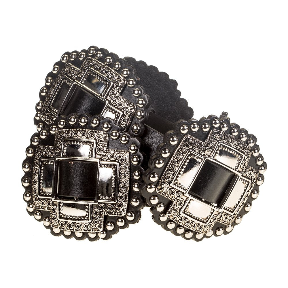 Roper Womens Black Cross Concho Belt