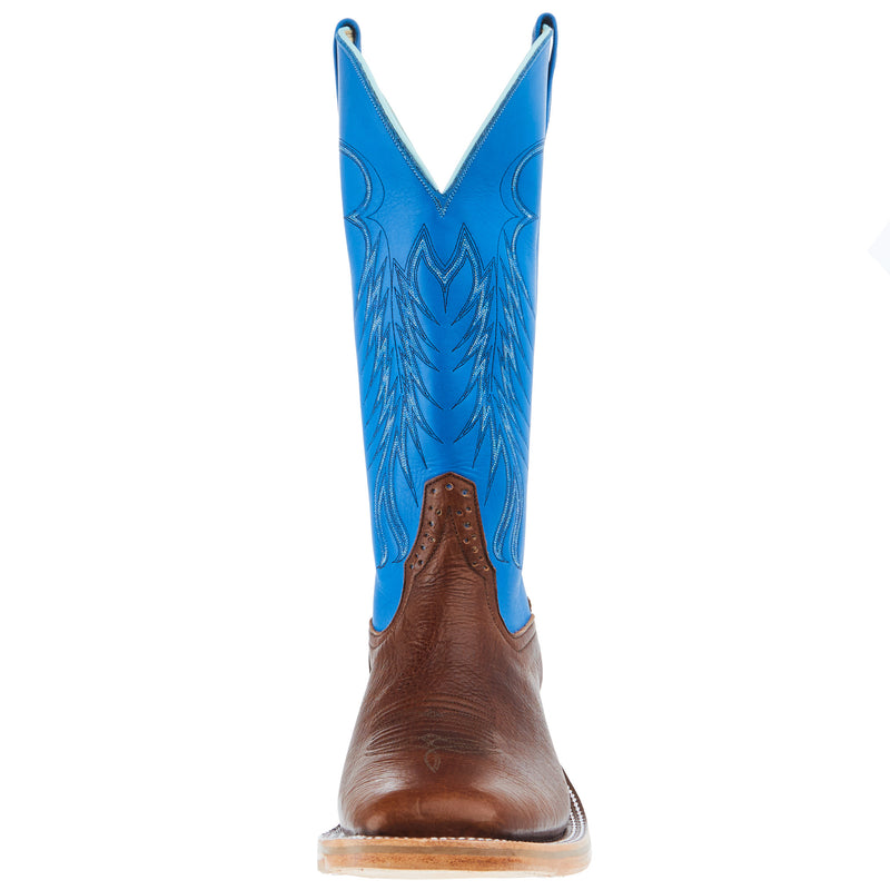 Rios Of Mercedes Men's Canela Navajo Bison 14in Colbalt Waxy Kansas Top Cowboy Boot