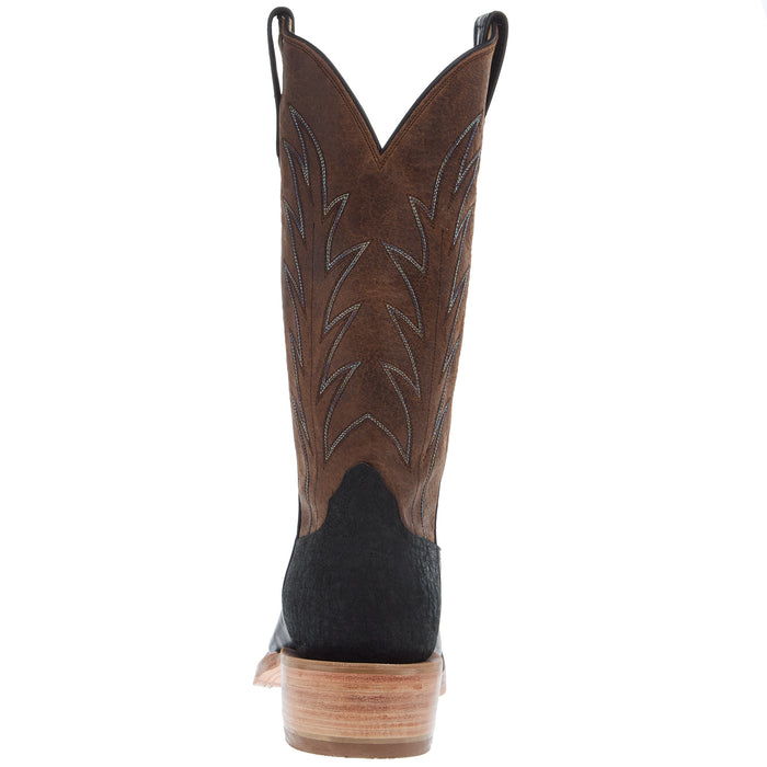 Rios Of Mercedes Men's Ride Ready Black Navajo Bison 14in Chocolate Sow Top Cowboy Boot