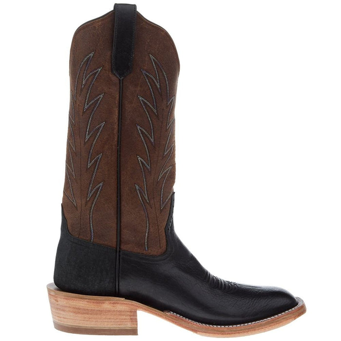 Rios Of Mercedes Men's Ride Ready Black Navajo Bison 14in Chocolate Sow Top Cowboy Boot