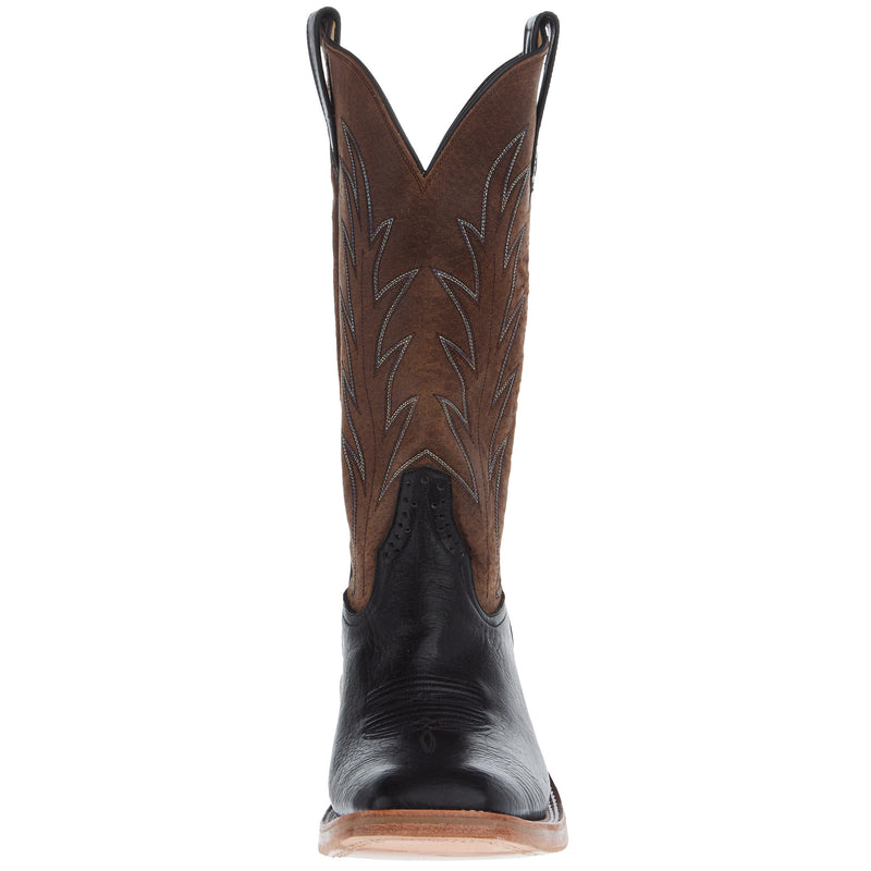 Rios Of Mercedes Men's Ride Ready Black Navajo Bison 14in Chocolate Sow Top Cowboy Boot