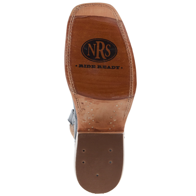 Rios Of Mercedes Men's Ride Ready Black Navajo Bison 14in Chocolate Sow Top Cowboy Boot