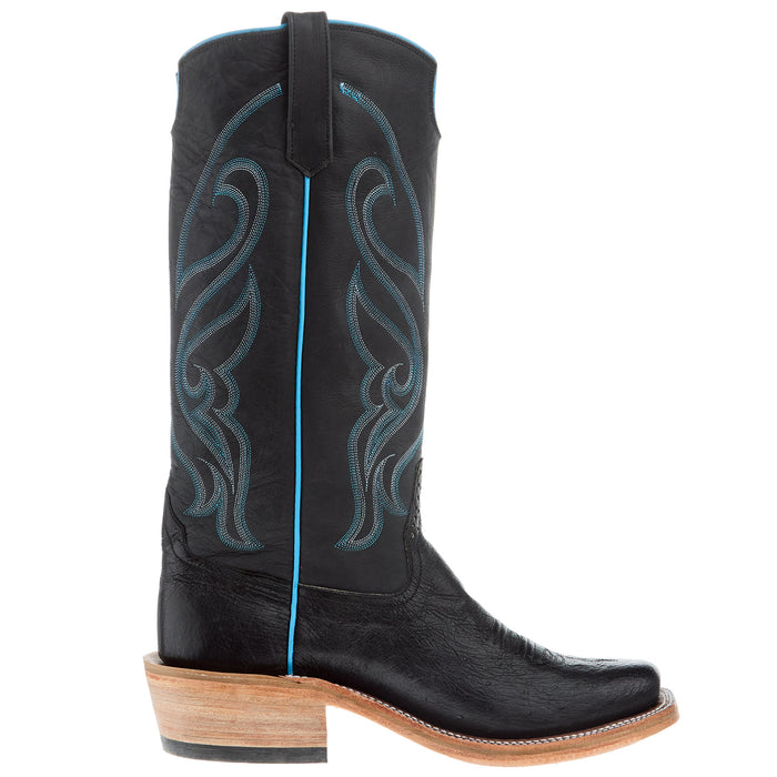 Rios Of Mercedes Men's Ride Ready Black Smooth Ostrich 15in Black Buffamonte Top Cowboy