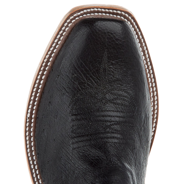 Rios Of Mercedes Men's Ride Ready Black Smooth Ostrich 15in Black Buffamonte Top Cowboy