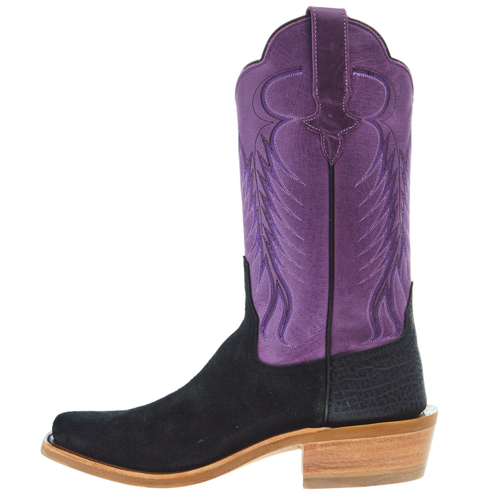 Rios Of Mercedes Womens Black Wyoming Reverse 12 In Violet Buffamonte Top Cowgirl Boot