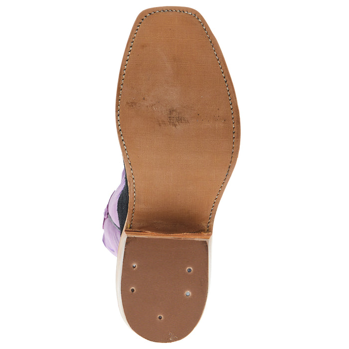 Rios Of Mercedes Womens Black Wyoming Reverse 12 In Violet Buffamonte Top Cowgirl Boot