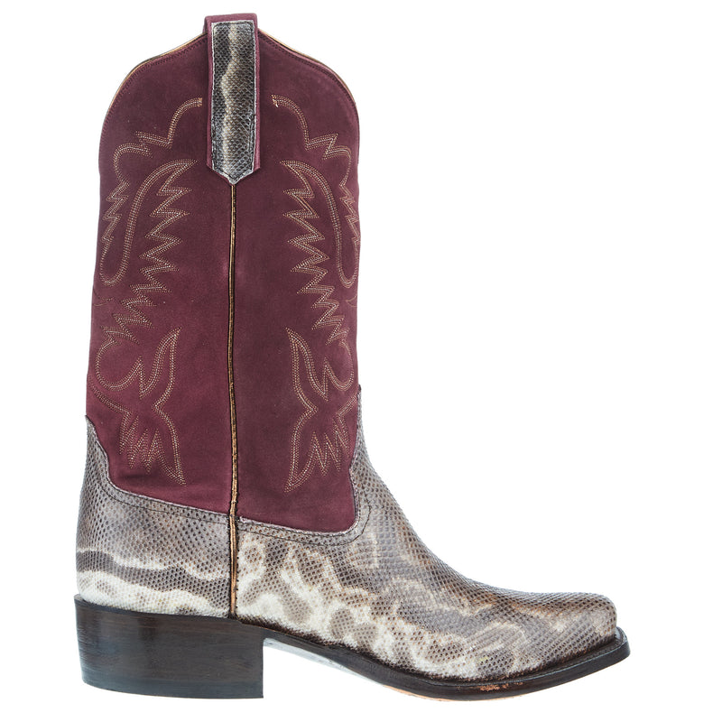 Rios Of Mercedes Men's Karung Snake 13in Matador Kid Suede Top Cowboy Boot