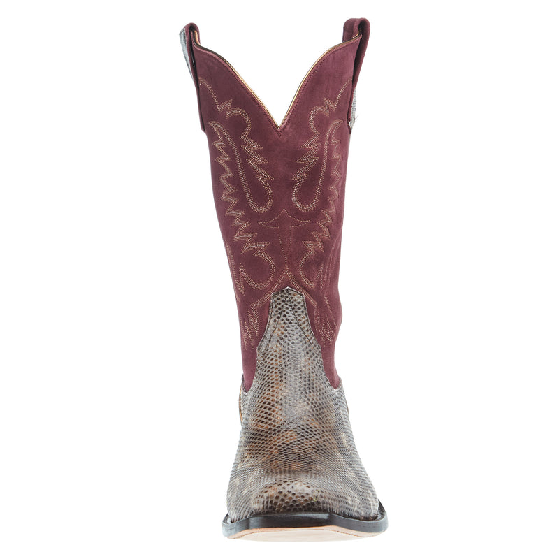 Rios Of Mercedes Men's Karung Snake 13in Matador Kid Suede Top Cowboy Boot