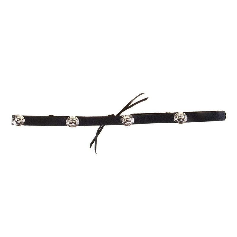 Austin Accent Inc. Black Leather Tie Hat Band with Oval Conchos